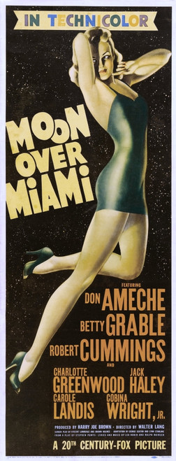Moon Over Miami Betty Grable On Insert Poster 1941 Tm And Copyright ??20Th Century Fox Film Corp. All Rights Reserved./Courtesy Everett Collection Movie Poster Masterprint - Item # VAREVCMCDMOOVFE003H